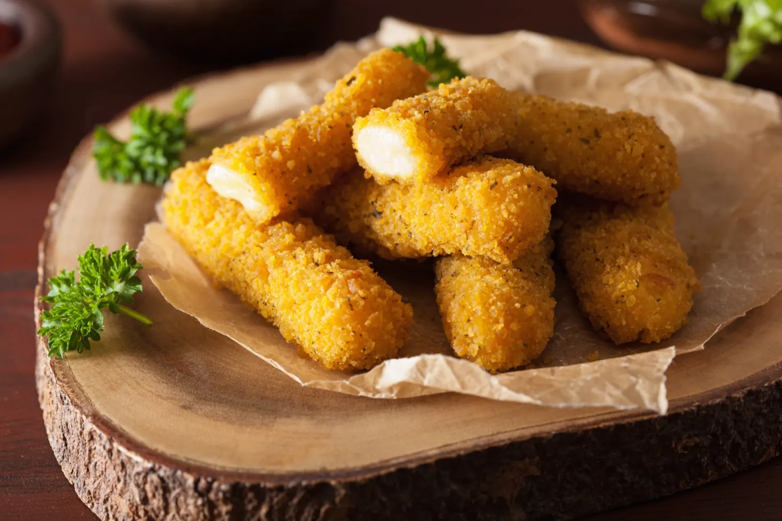Fried mozzarella sticks
