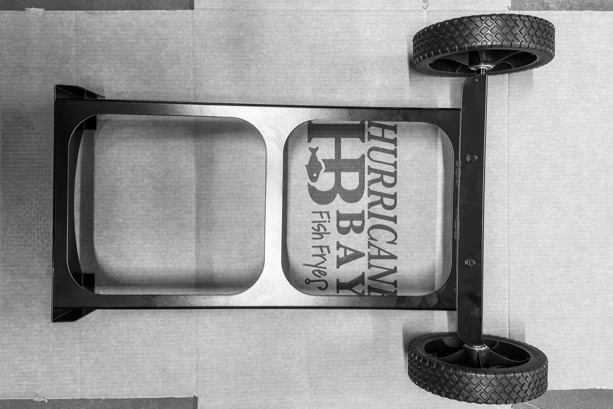 Chassis base with both wheels attached
