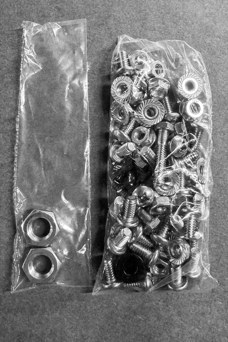 Labeled hardware bags